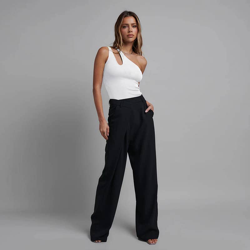 Sexy slim-fit cotton ribbed cutout onesie