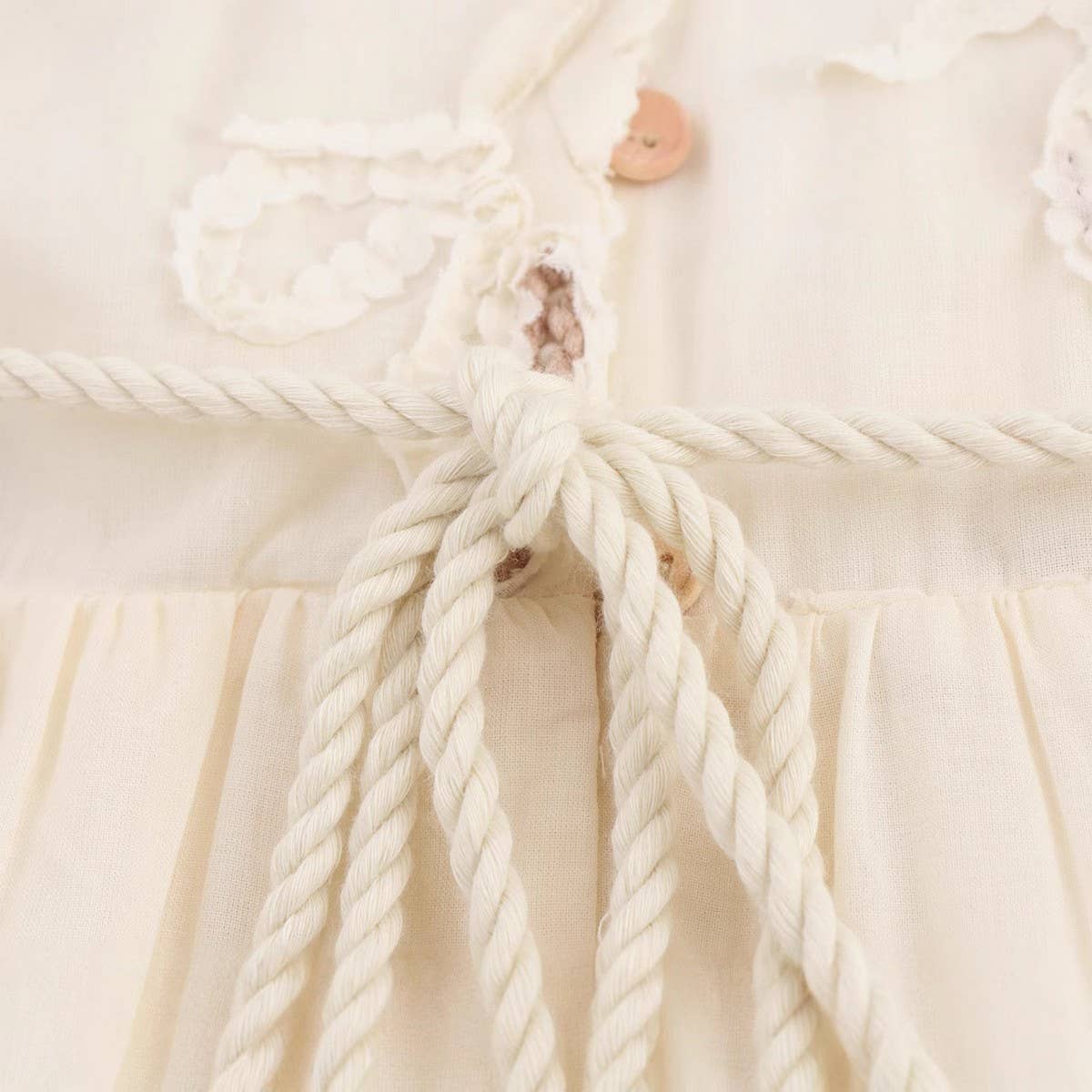 Floral Embroidery MiniDress with Drawstring Cutout