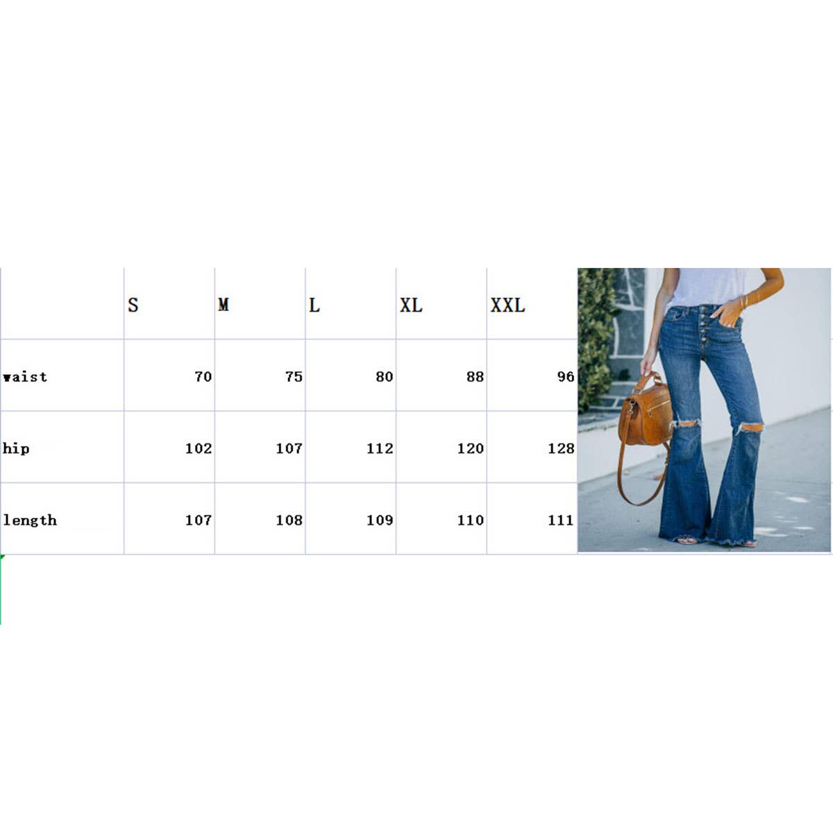 Ripped single-breasted denim floor length pants