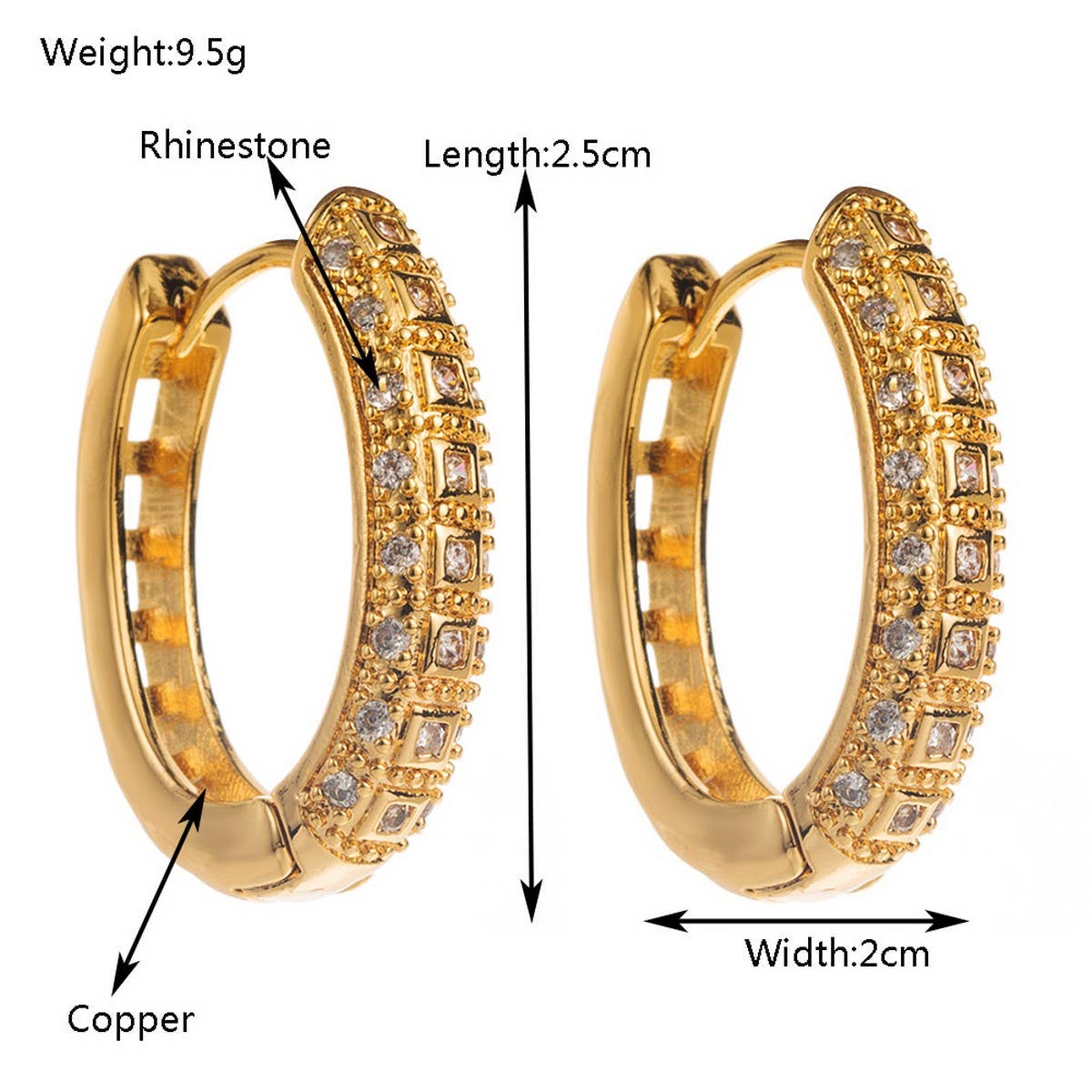 Elegant Hoop Earrings Gold-Plated Fall Style