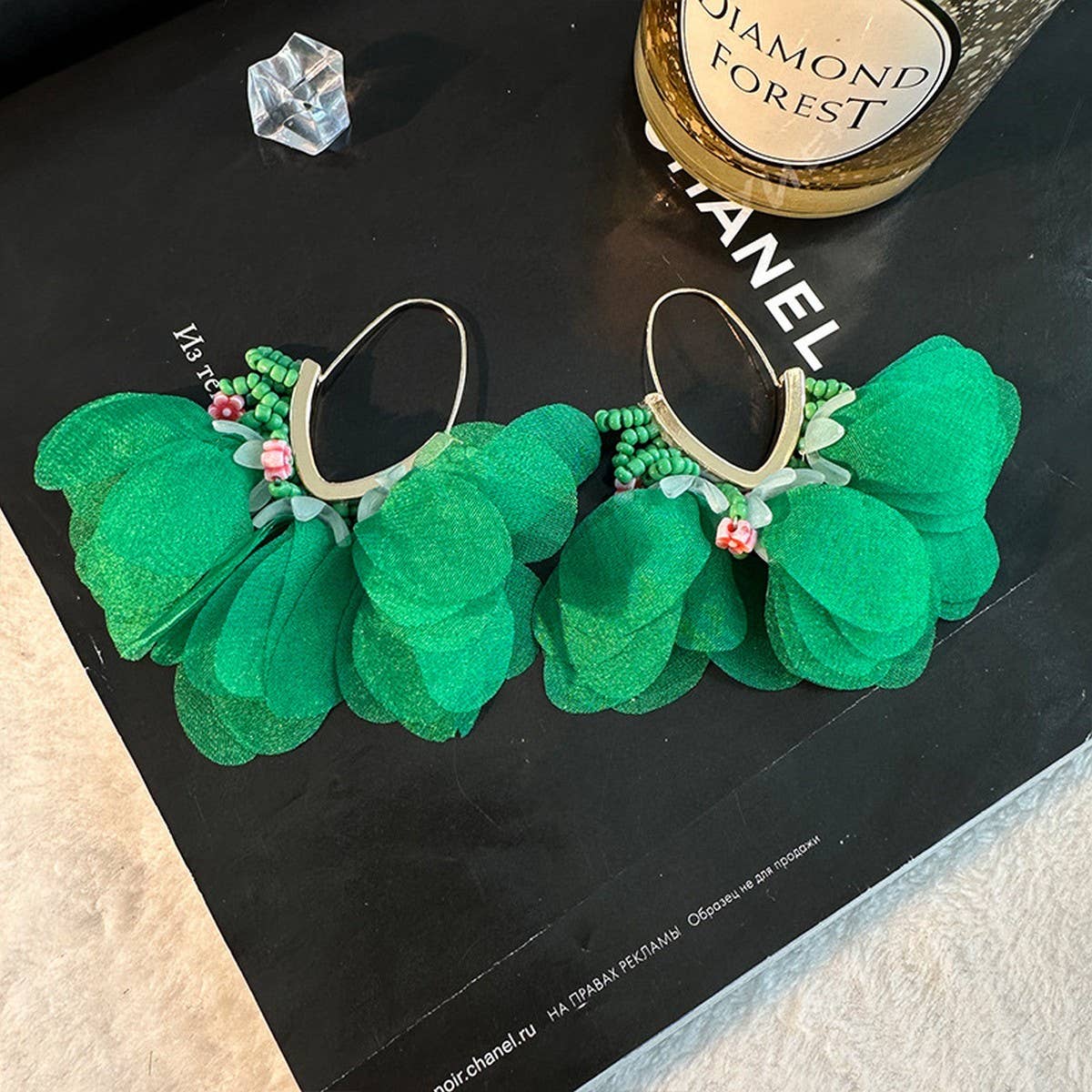 V-Shaped Beaded Tassel Earrings ? Bold Statement