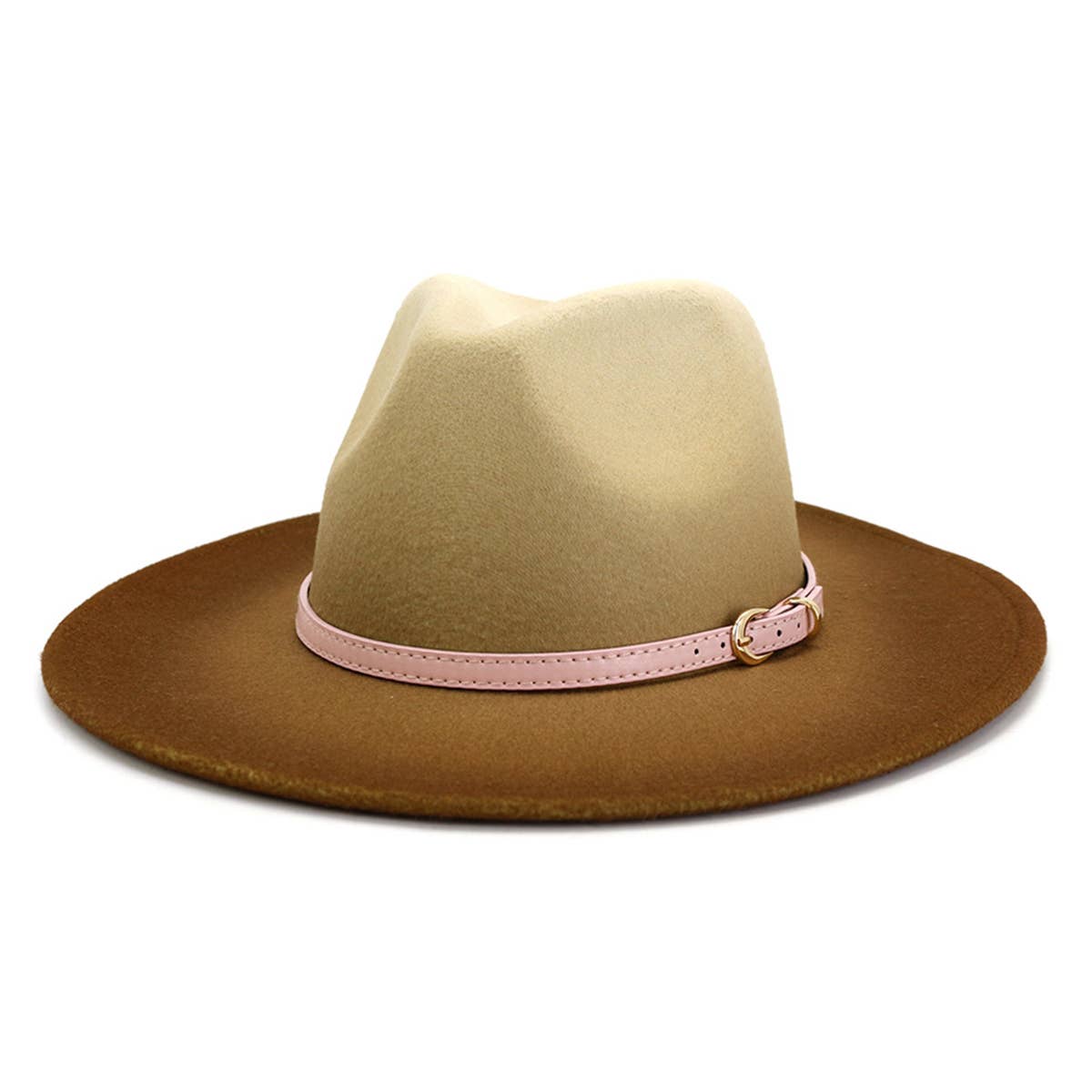 WOMEN MINIMALIST WARM COLOR MATCHING PANAMA HAT_CWAH0713
