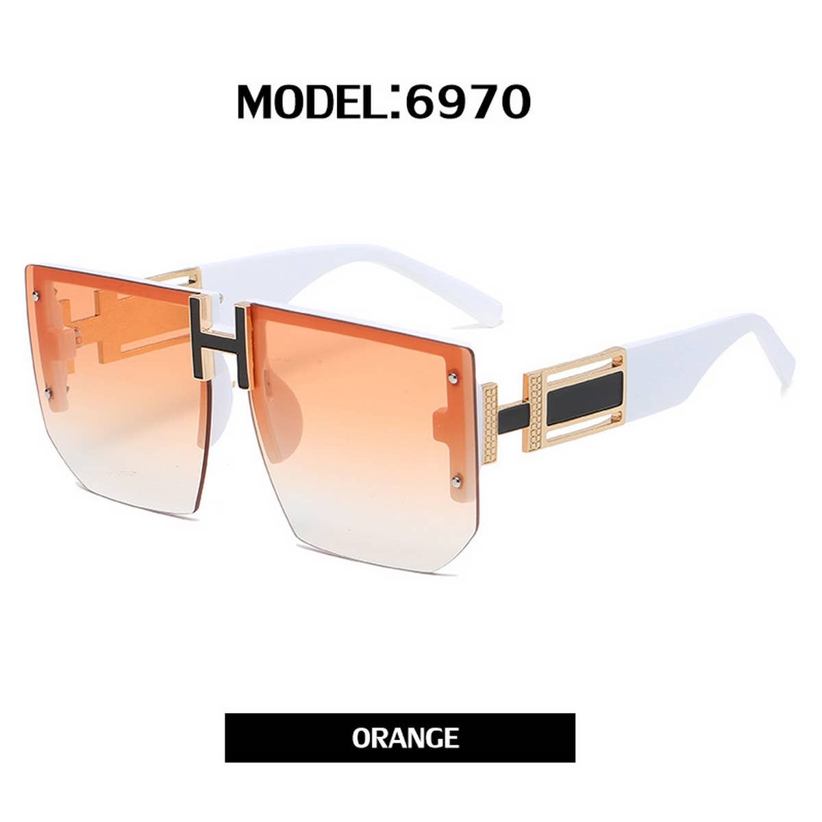 UV PROTECTION DIAMOND-CUT LARGE FRAME SUNGLASSES