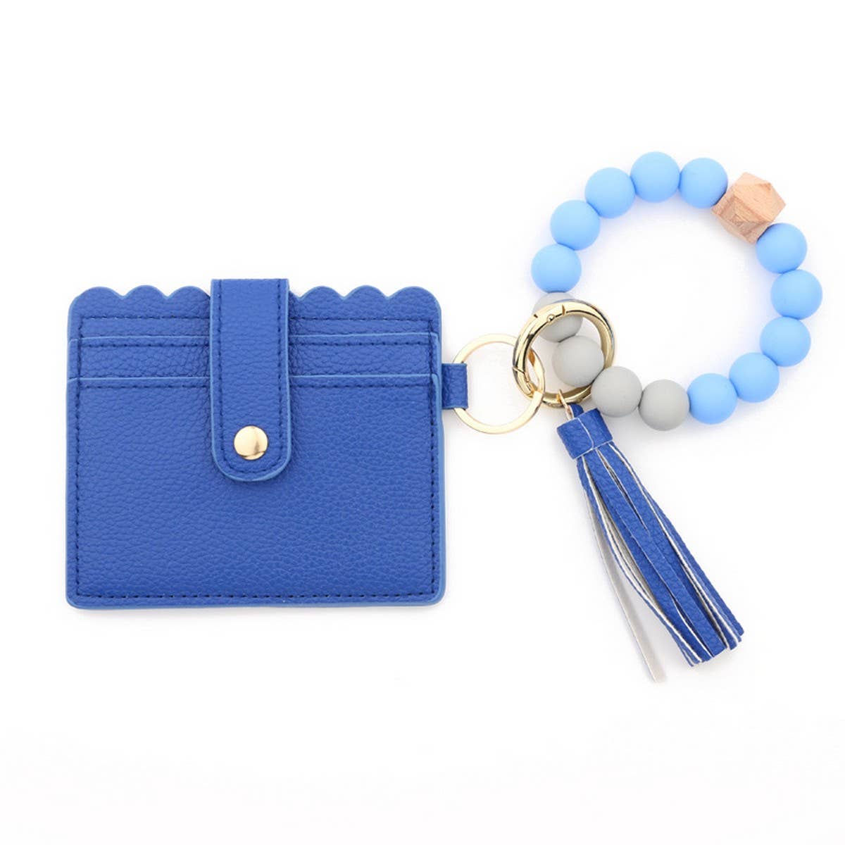 SILICONE BEAD BRACELET CARD BAG TASSEL KEYCHAIN
