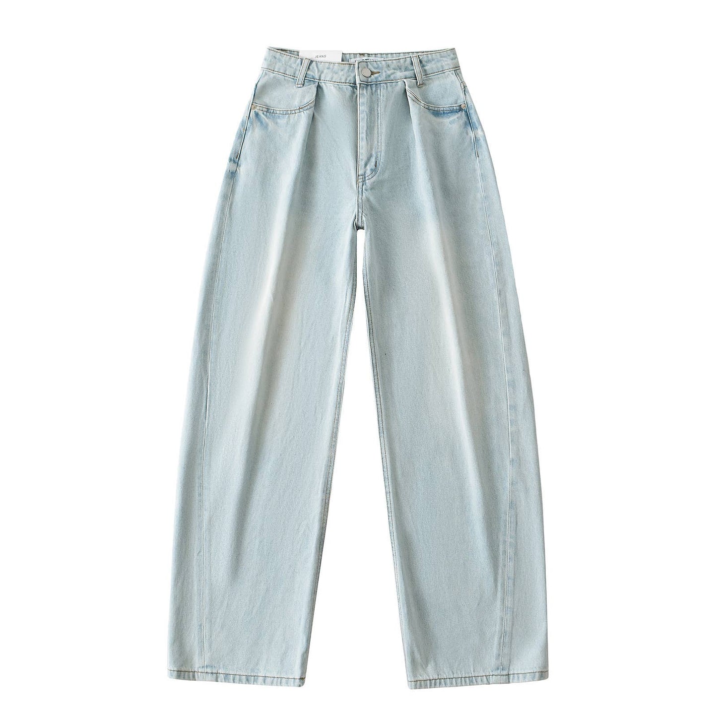 Tide wash polish white pleated micro-cone jeans