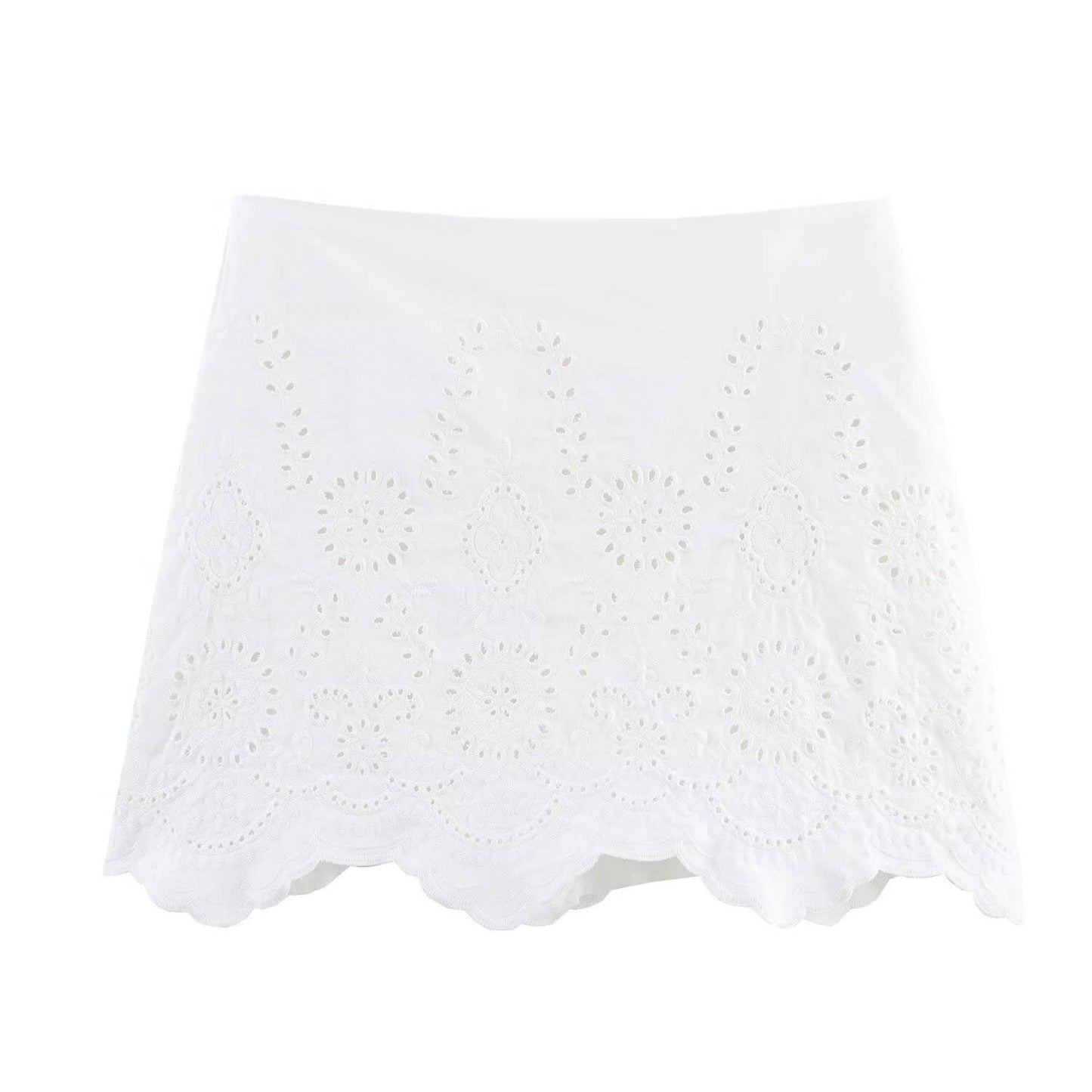 Fashion hollowed-out embroidered vest skirt set