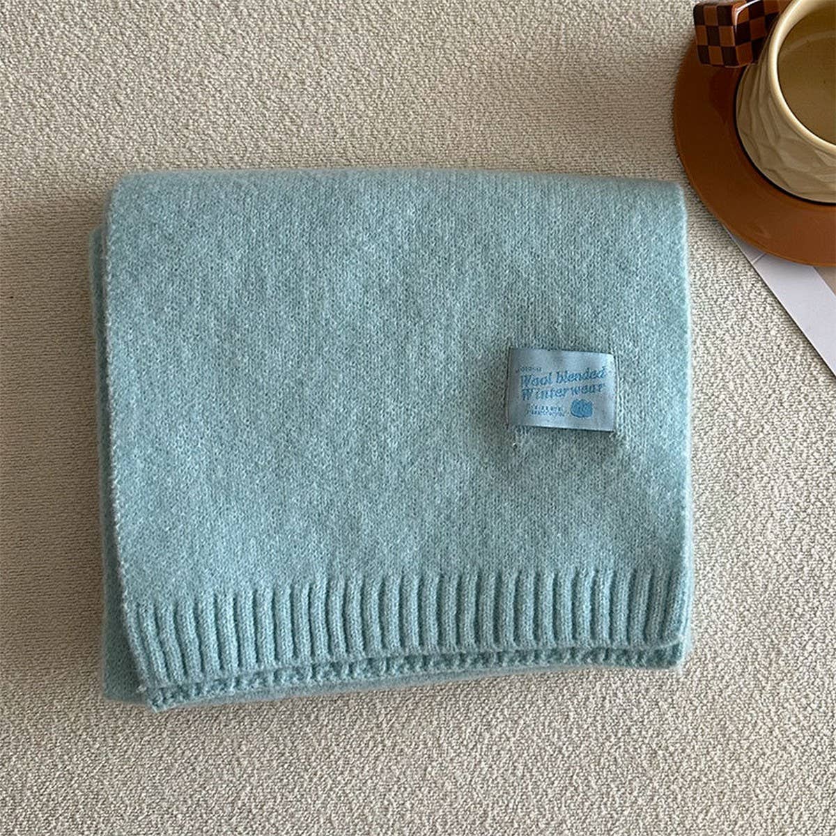 Solid Wool Blend Knit Scarf for Women ??Warmth_CWASC2284