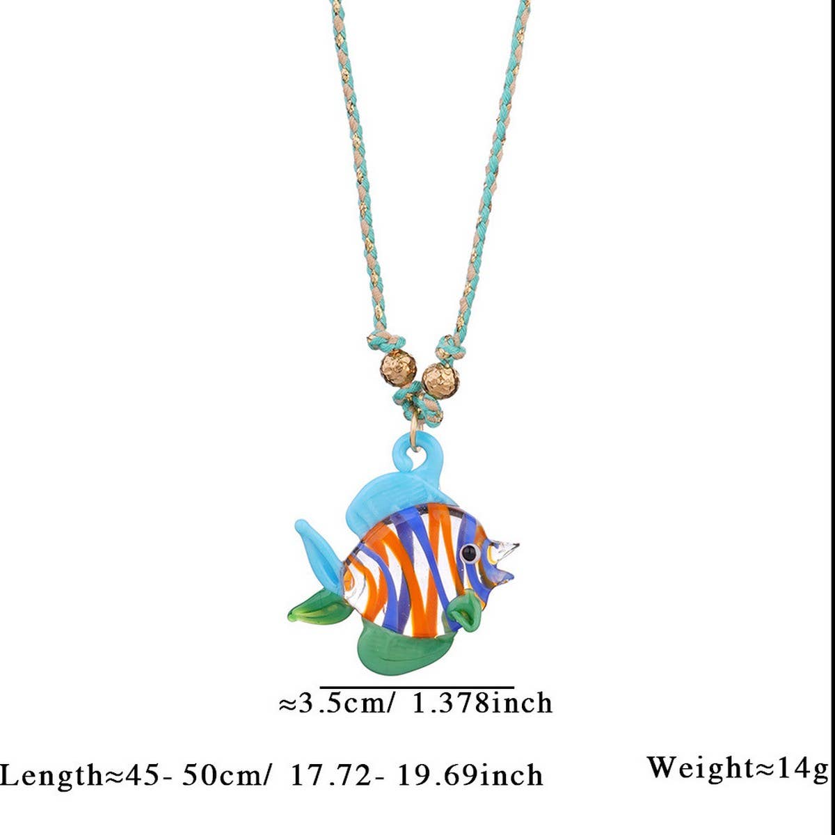 Colorful Glass Fish Ocean Pendant Necklace