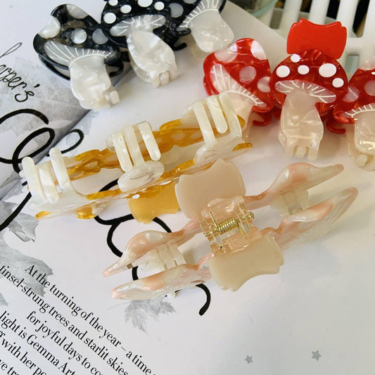 Mushroom Acetate Hair Claw - Cute Clip for Girls