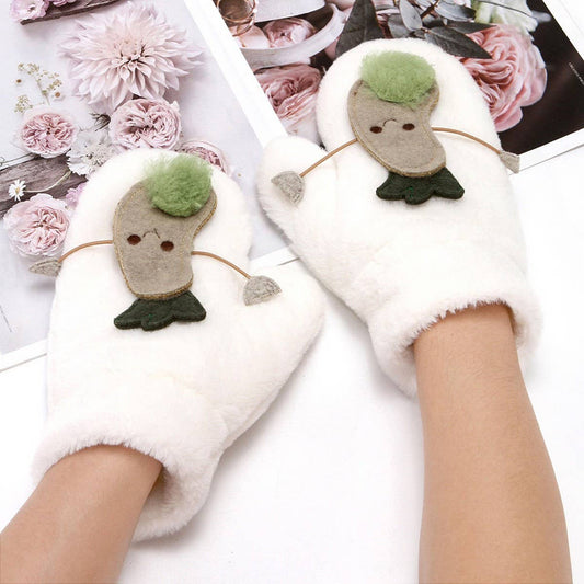 WOMEN'S CARTOON RABBIT FUR FULL FINGER GLOVES_CWAG0265
