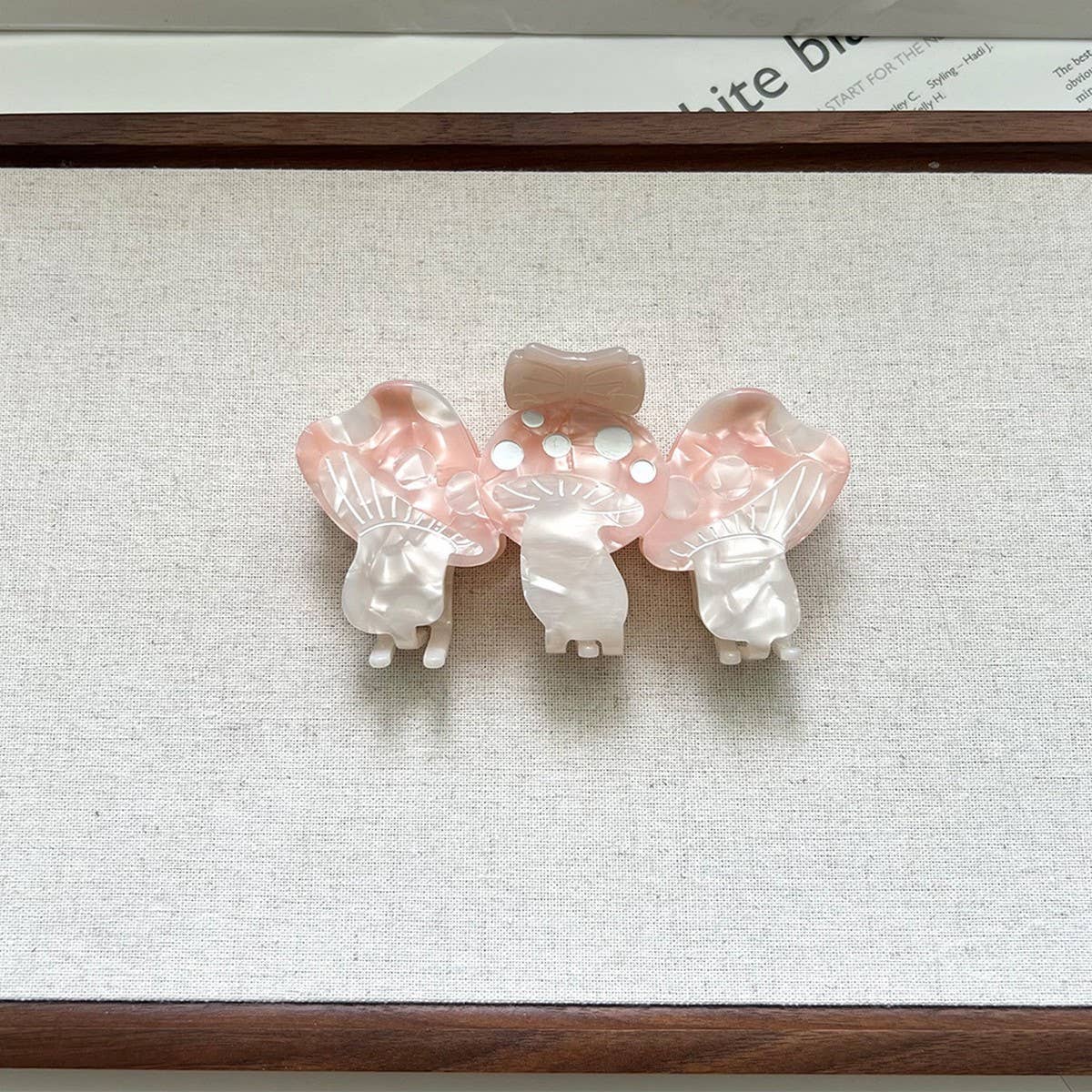 New Mushroom Bow Acetate Hair Clip for Cute Style