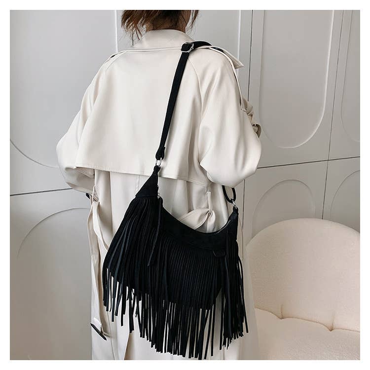 Tassel personalized large-capacity crossbody bag