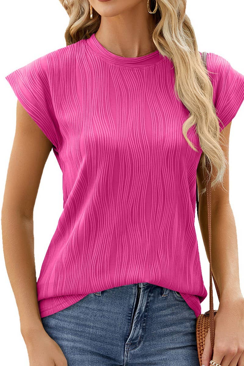 ROUND NECK SOLID COLOR LOOSE CASUAL T SHIRT_CWTSTS0186