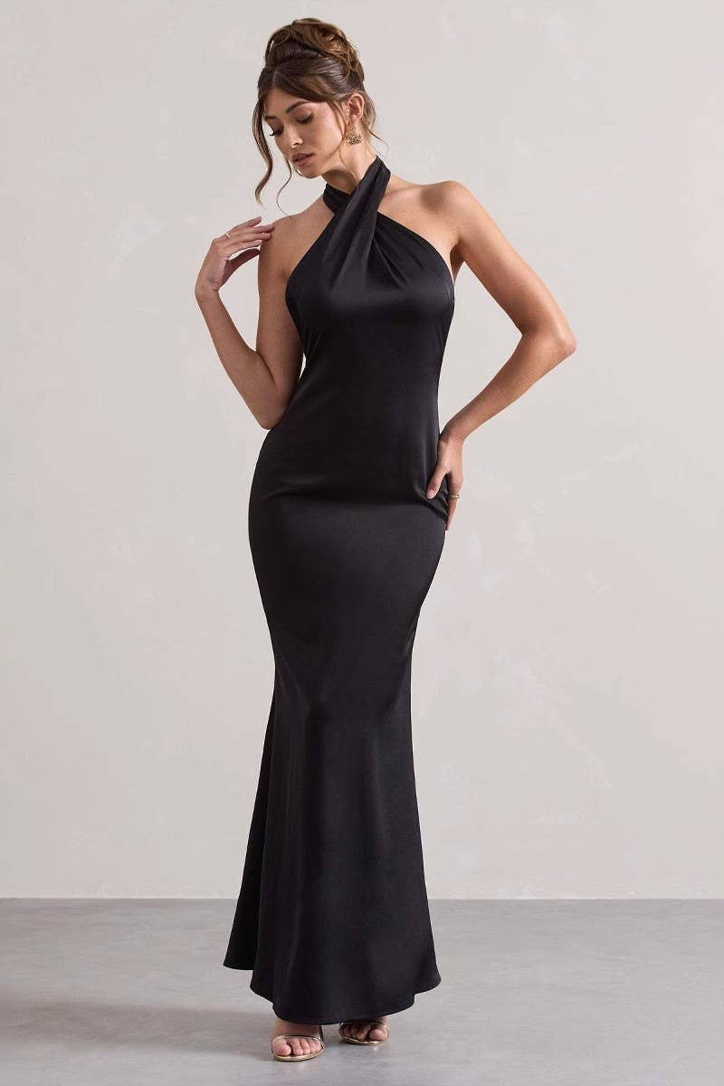 CWDMD5614_ELEGANT HALTER NECK BODYCON PARTY DRESS