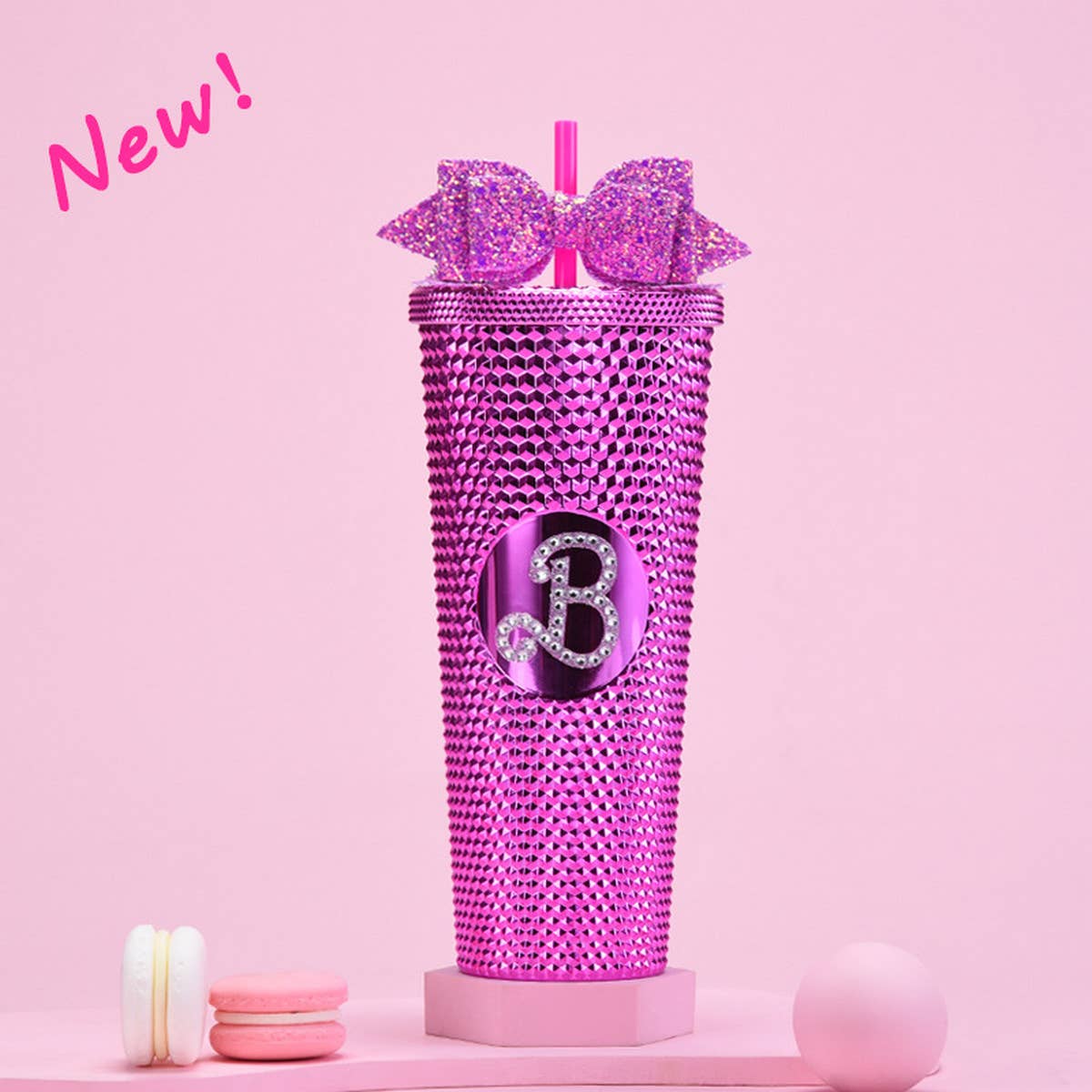 DOUBLE LAYER PORTABLE PLASTIC STRAW DIAMOND CUP