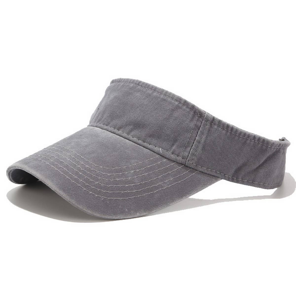 Washed Cotton Visor Hat - Street Style Sun Cap_CWAH3306