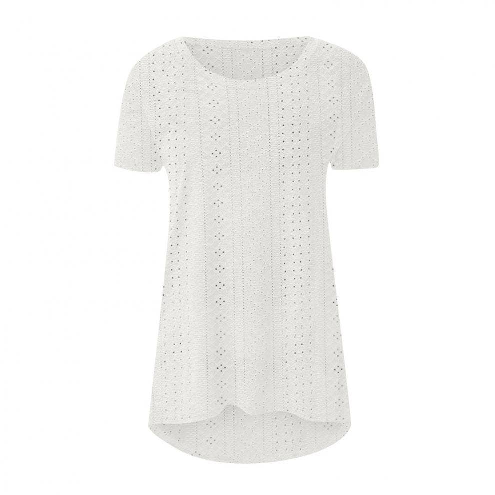 Round neck short sleeve with irregular hem