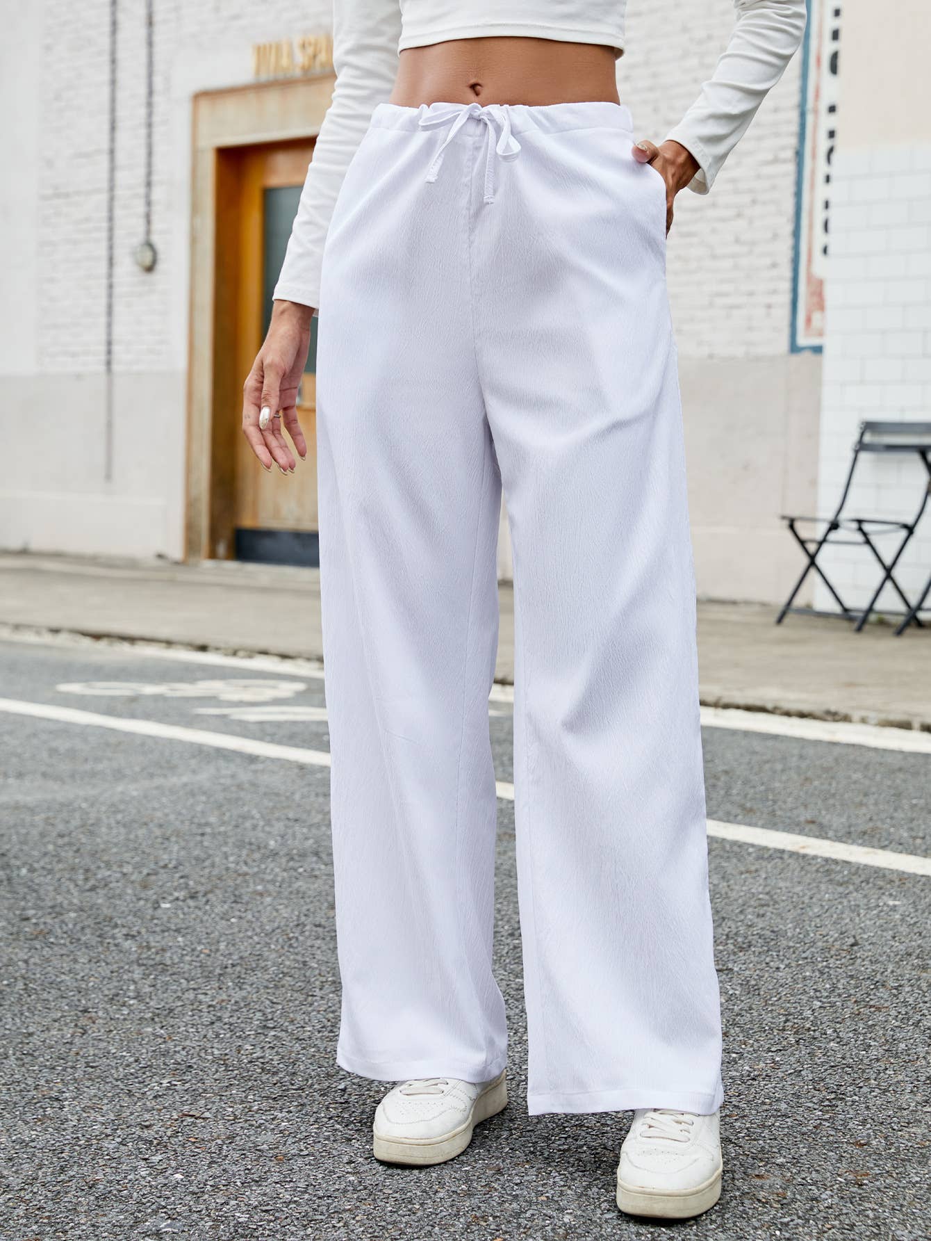 LOOSE STRAIGHT LEG SLIM CASUAL SLACKS