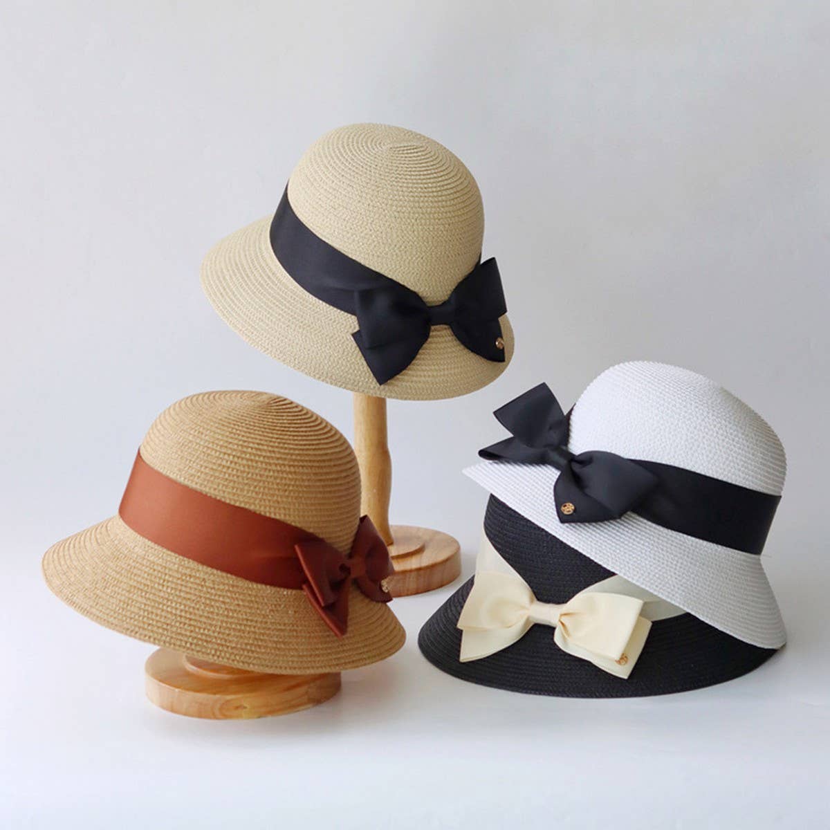 Summer new bow straw hat for women_CWAH3469