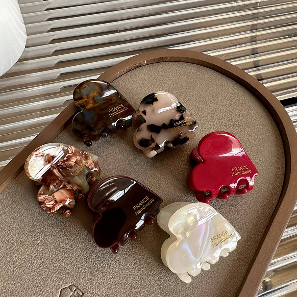 Mini Heart Acetate Hair Claw - French Chic Clip