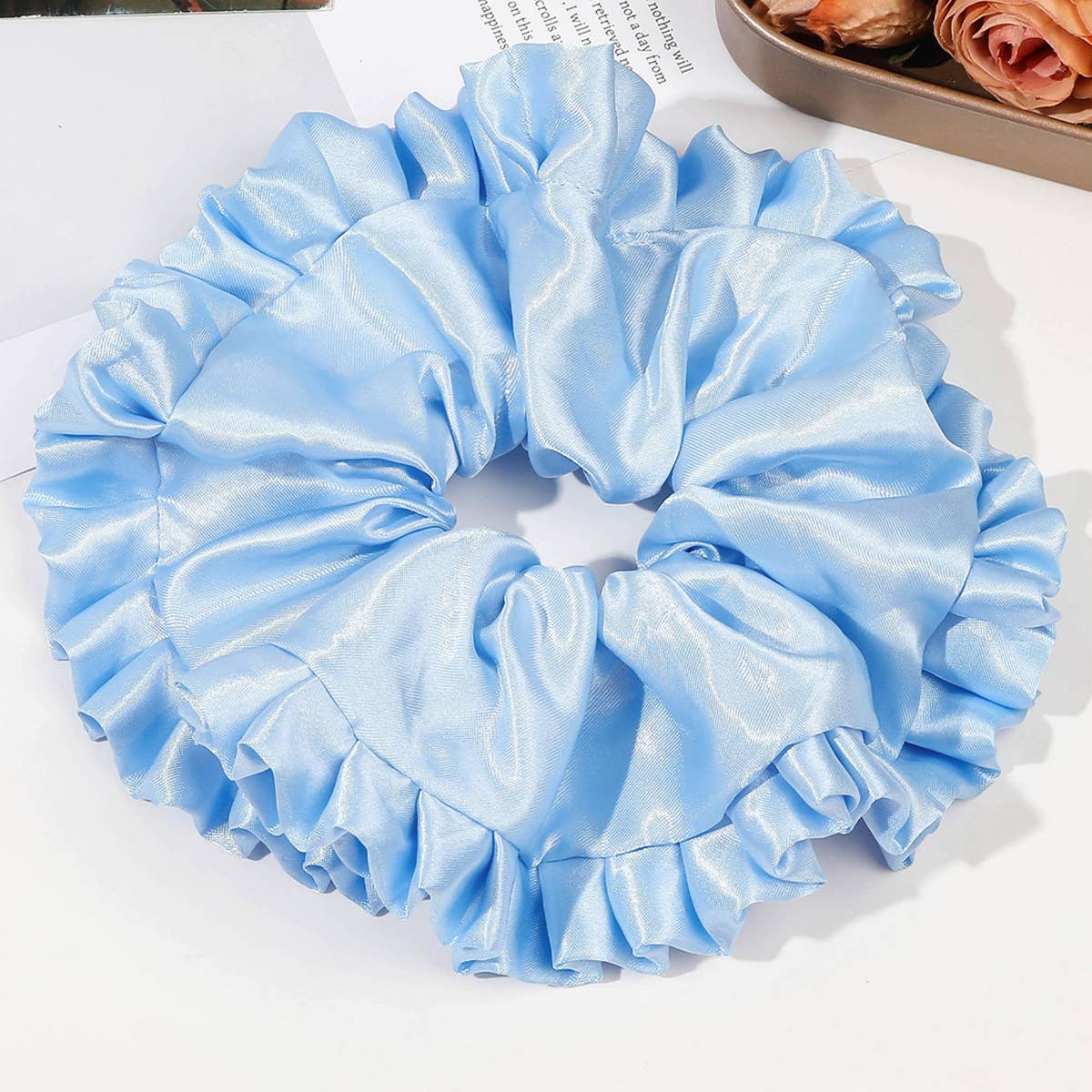 LARGE SATIN LACE HAIR TIE_CWAHA1634