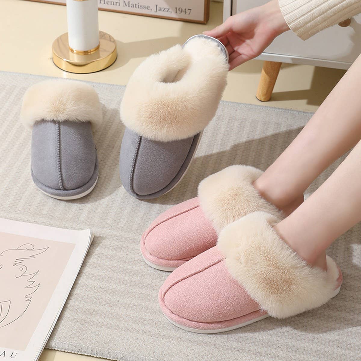 Fluffy Cozy Warm Soft House Slippers