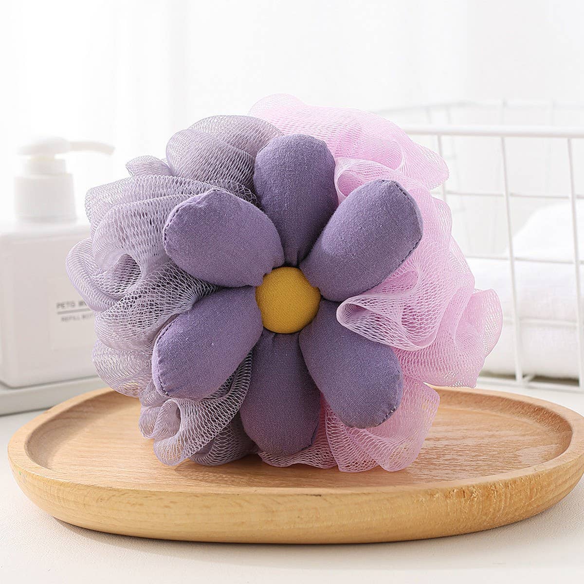 BATH POUF EXTRA LARGE TWO-COLOR FOAMING BATH BALL_CWMM3346