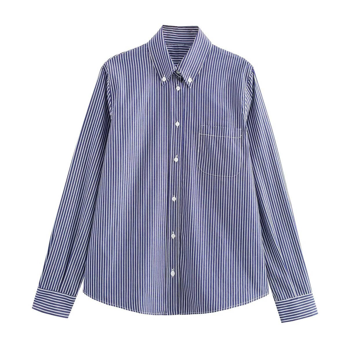 FASHION CASUAL LOOSE STRAIGHT POPLIN SHIRT WOMAN
