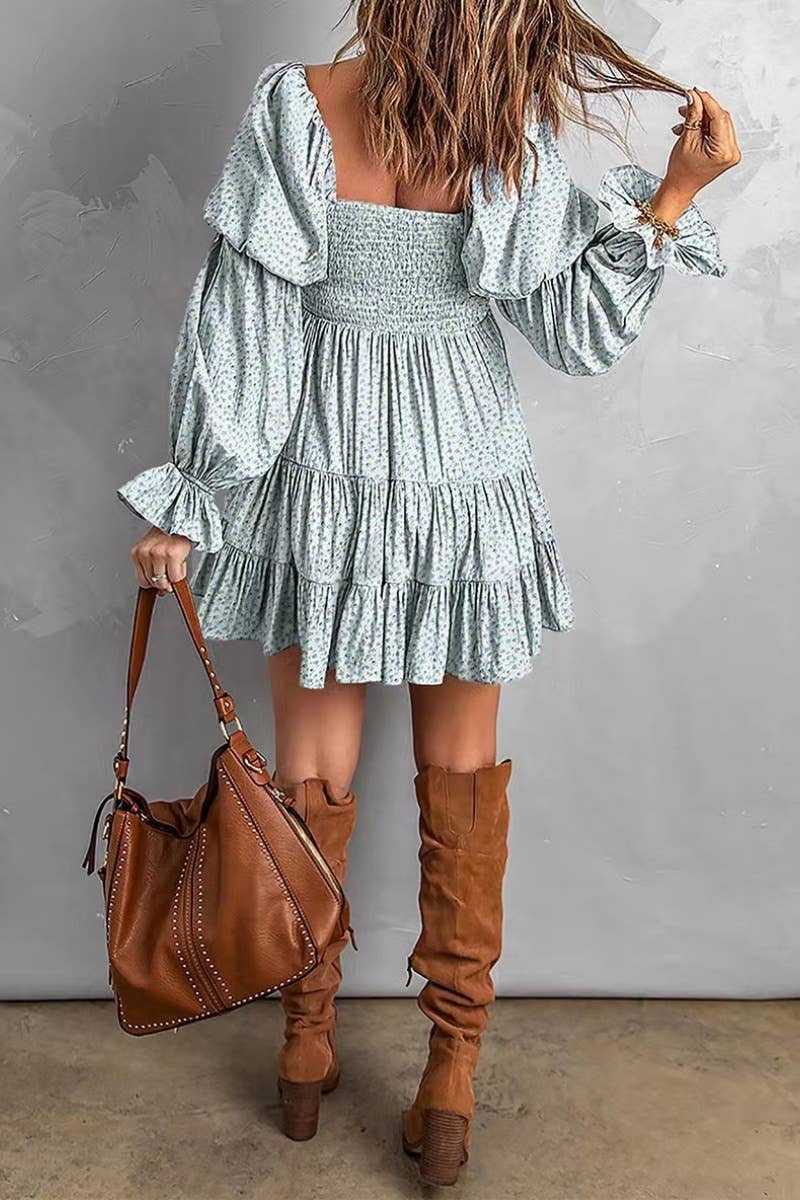 CWDSD6417_BOHO DRESSES WITH LONG SLEEVES SHORT STYLES