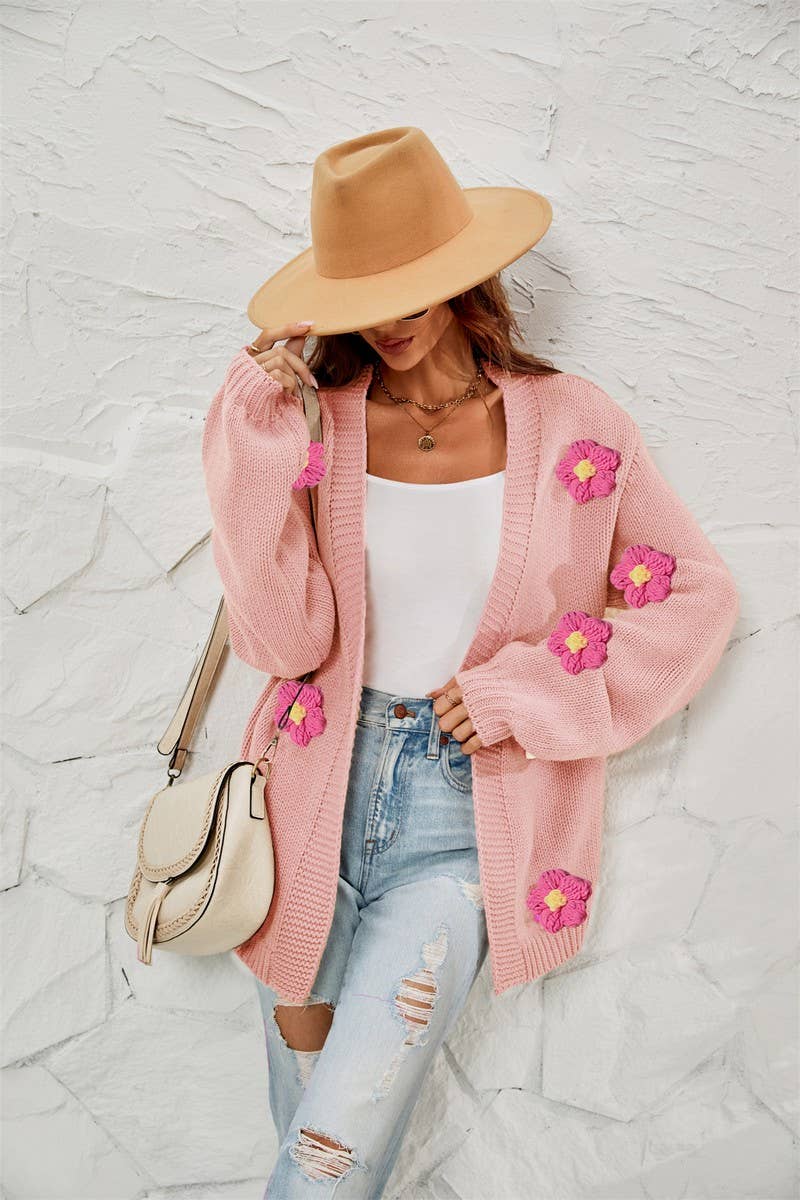 CWOSWL1659_Long Sleeve Casual Open Front Cardigan Sweater