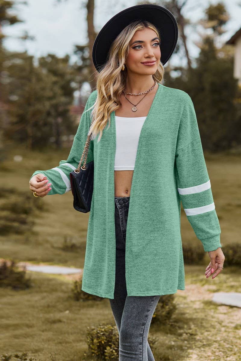 CWOCAL2264_AUTUMN AND WINTER CONTRAST COLOR KNITTED JACKET