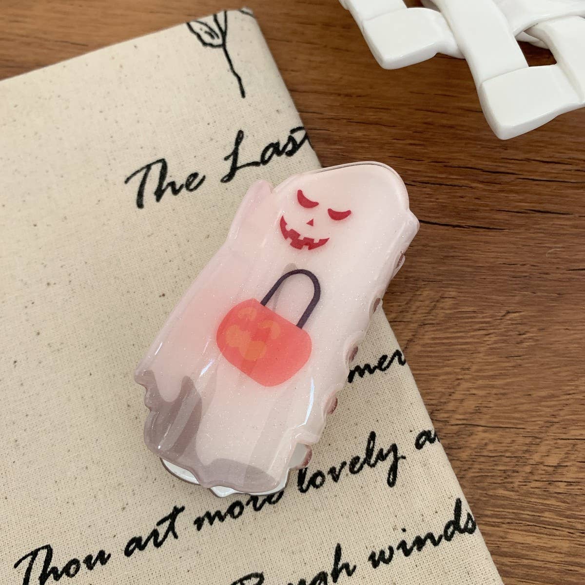 CWAHA07710_HALLOWEEN SPIDER HEART PUMPKIN CLAW CLIP