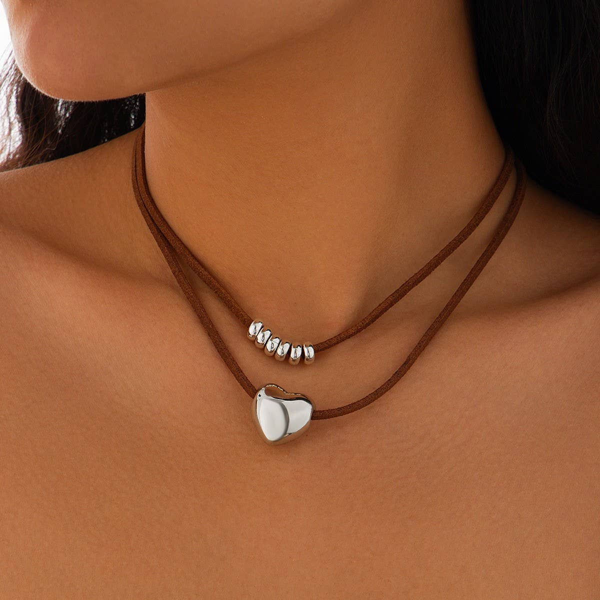 VINTAGE IRREGULAR ALLOY TURQUOISE NECKLACE SET