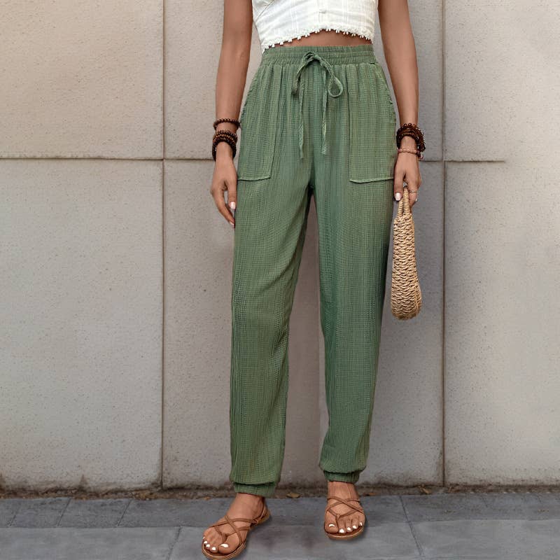 Texture sense casual long small foot pants