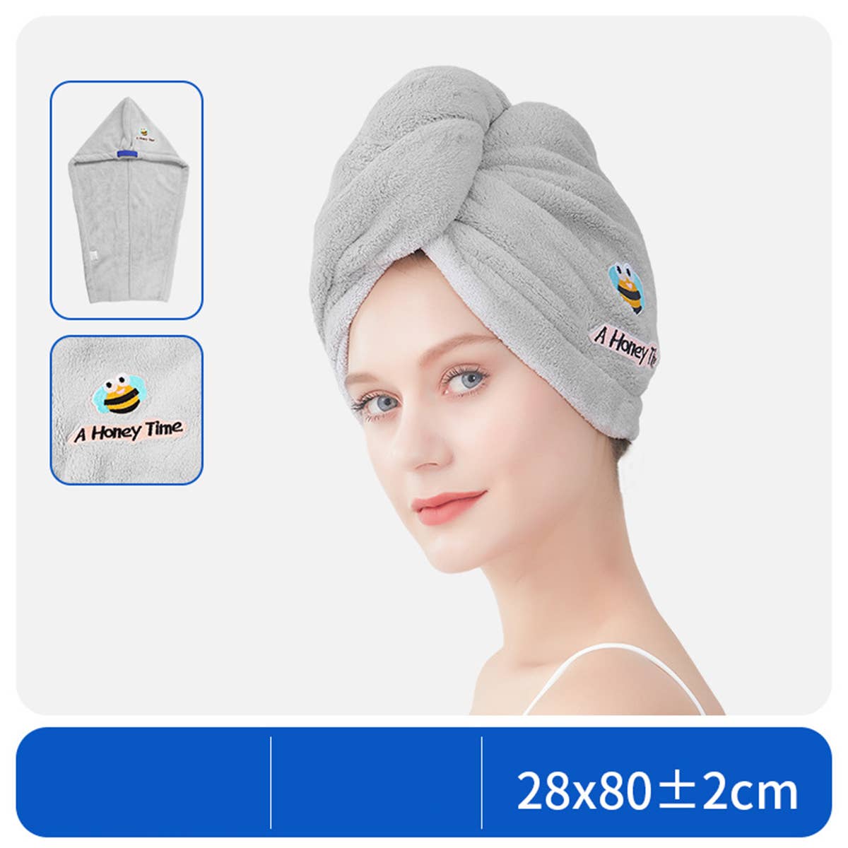 CWMM8345_CARTOON EMBROIDERY THICKENED HOUSEHOLD SHOWER CAP