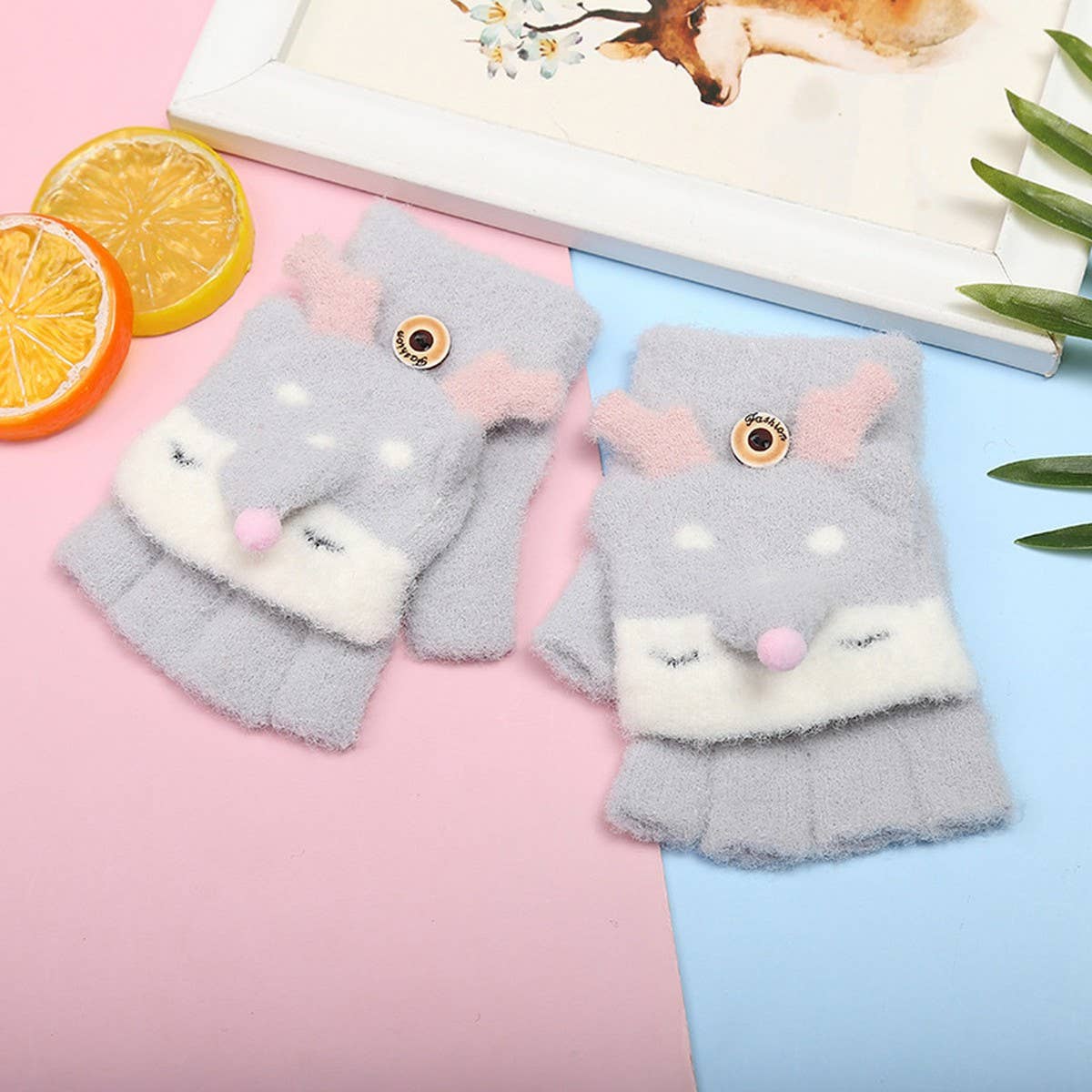 CHILDREN'S HALF-FINGER FLIP COVER WARM TOWER SKIN_CWAG0162