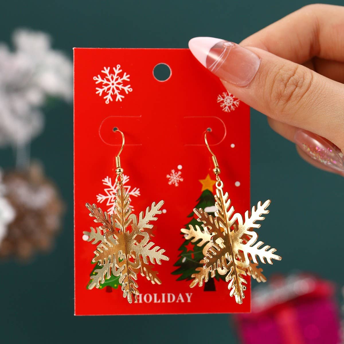 NEW CHRISTMAS CARTOON DIAMOND PENDANT EARRINGS