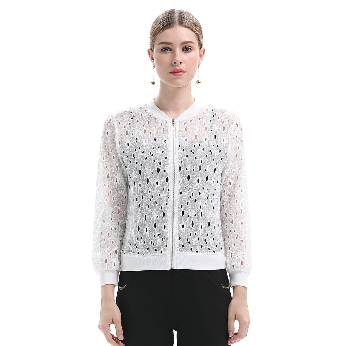 Fashion sports casual lace long-sleeved jacket