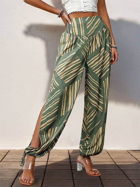 SPLIT BOHEMIAN WAIST SKINNY PANTS