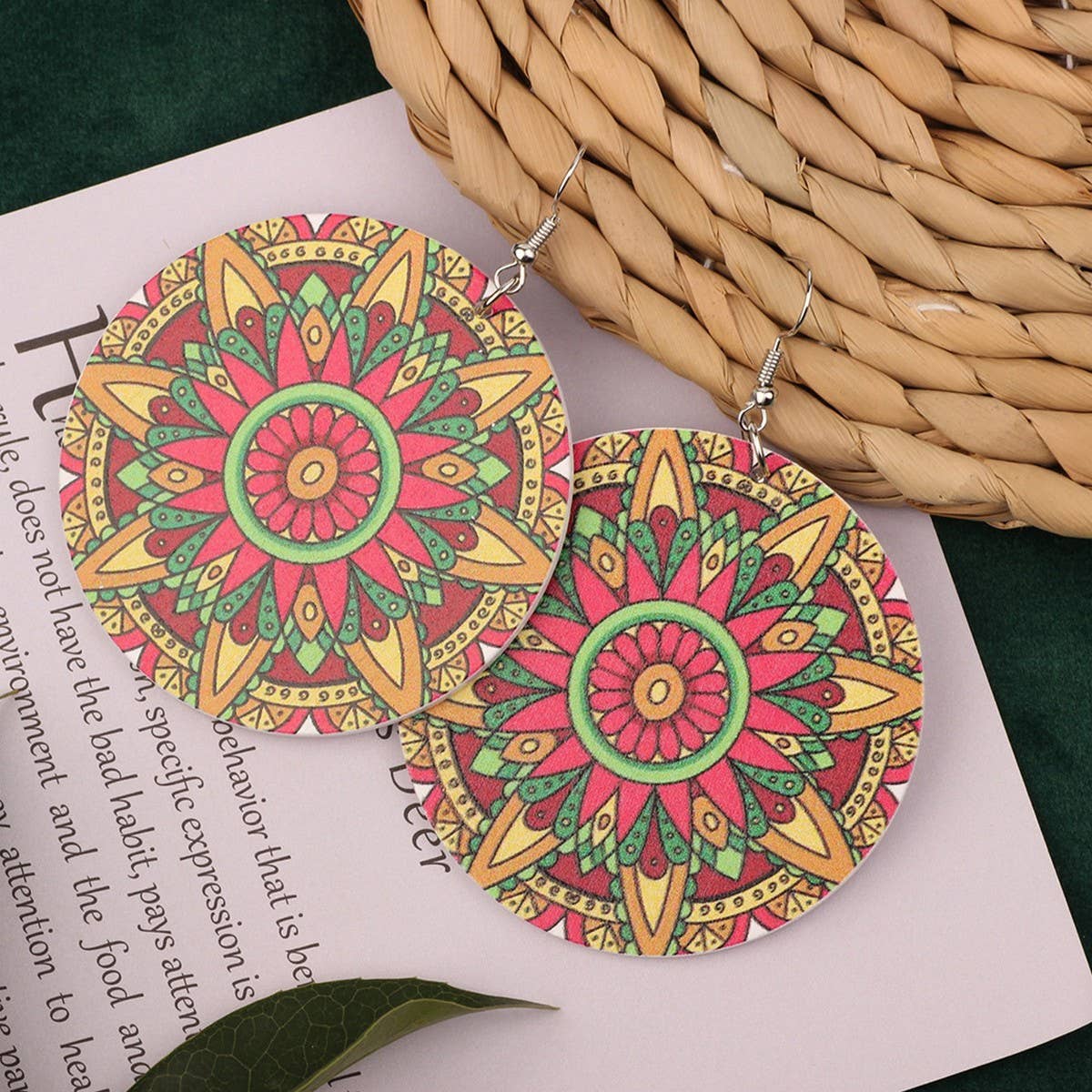 SWEET GIRL COLORFUL FLOWER ACRYLIC EARRINGS