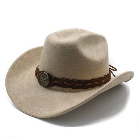 Faux Suede Felt Cowboy Hat Men's Classic Fedora_CWAH2510