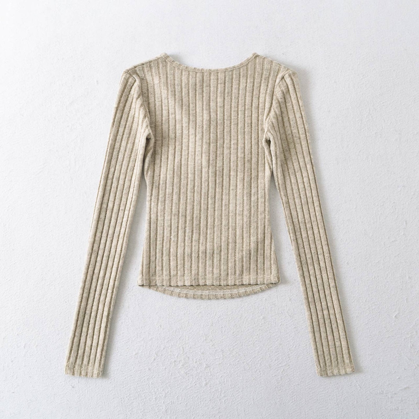 STITCHING FAKE TWO KNITTED LONG-SLEEVED T-SHIRTS