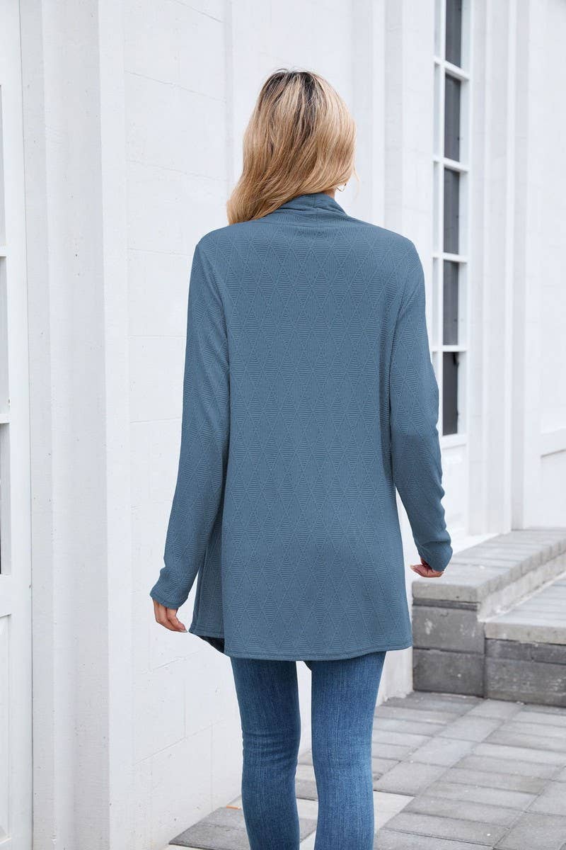 CWOCAL00859_CASUAL KNIT OPEN FRONT LONGLINE CARDIGAN