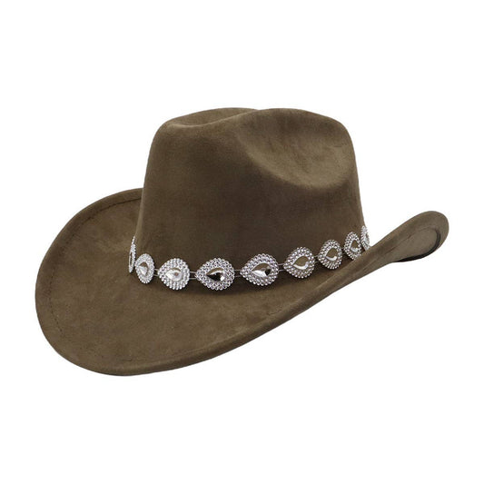 Unisex Suede Cowboy Jazz Fedora Hat Western_CWAH04481