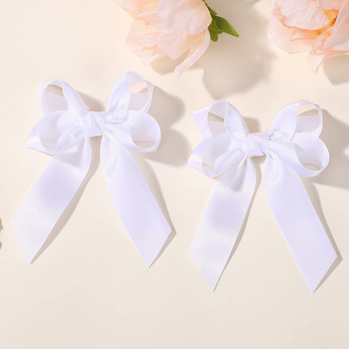 Handmade Double Ribbon Bow Baby Hair Clip