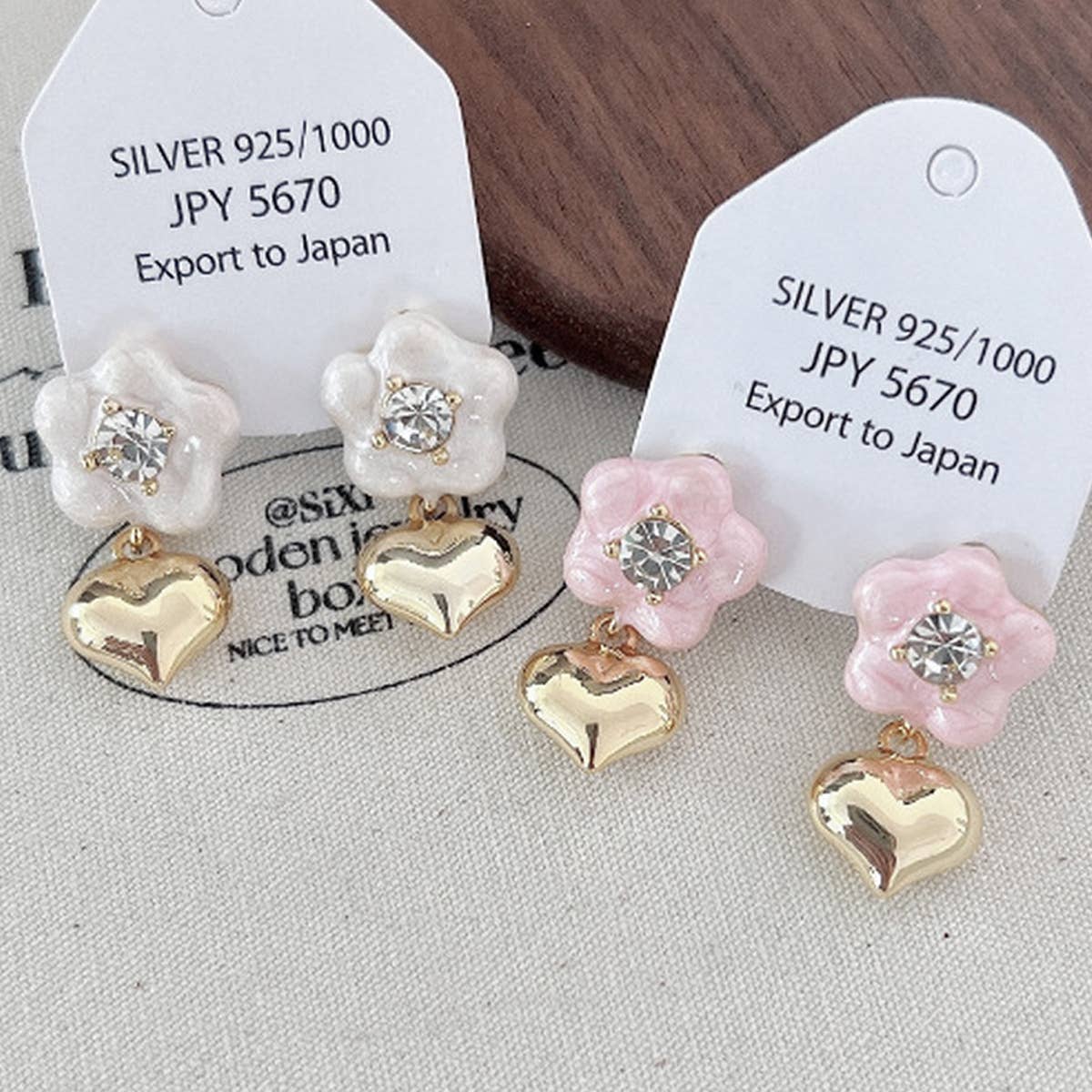 FASHION FLOWER HEART EARRINGS_CWAJE2044