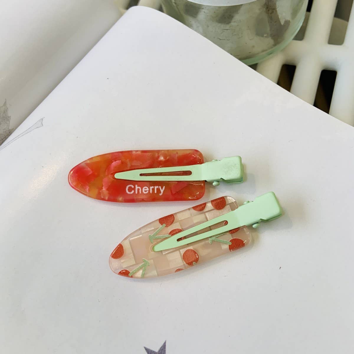 CWAHA4465_CANDY COLOR PLAID HAIRPIN SWEET SEAMLESS CLIP