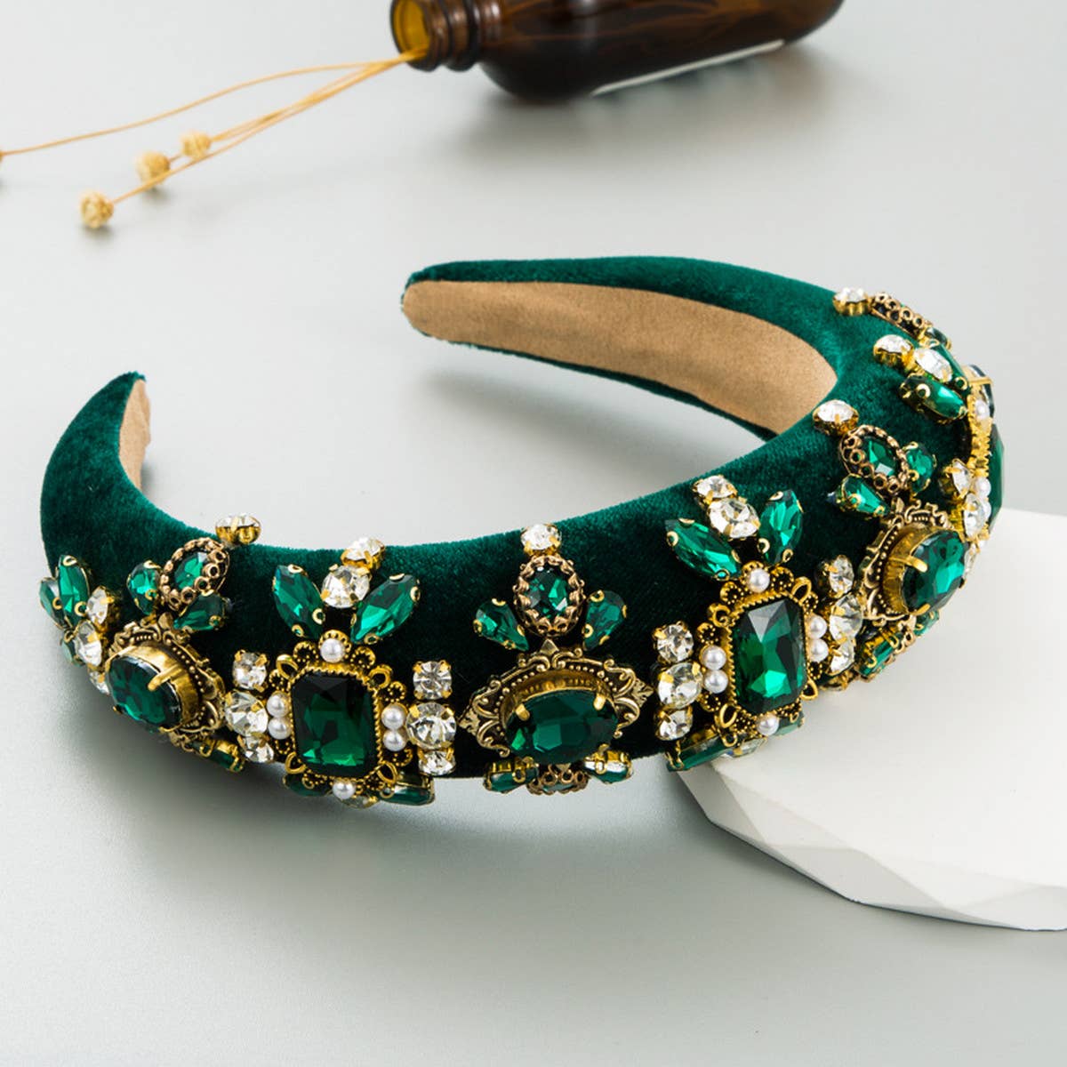 NEW GLASS DIAMOND HIGH HEAD SPONGE HEADBAND