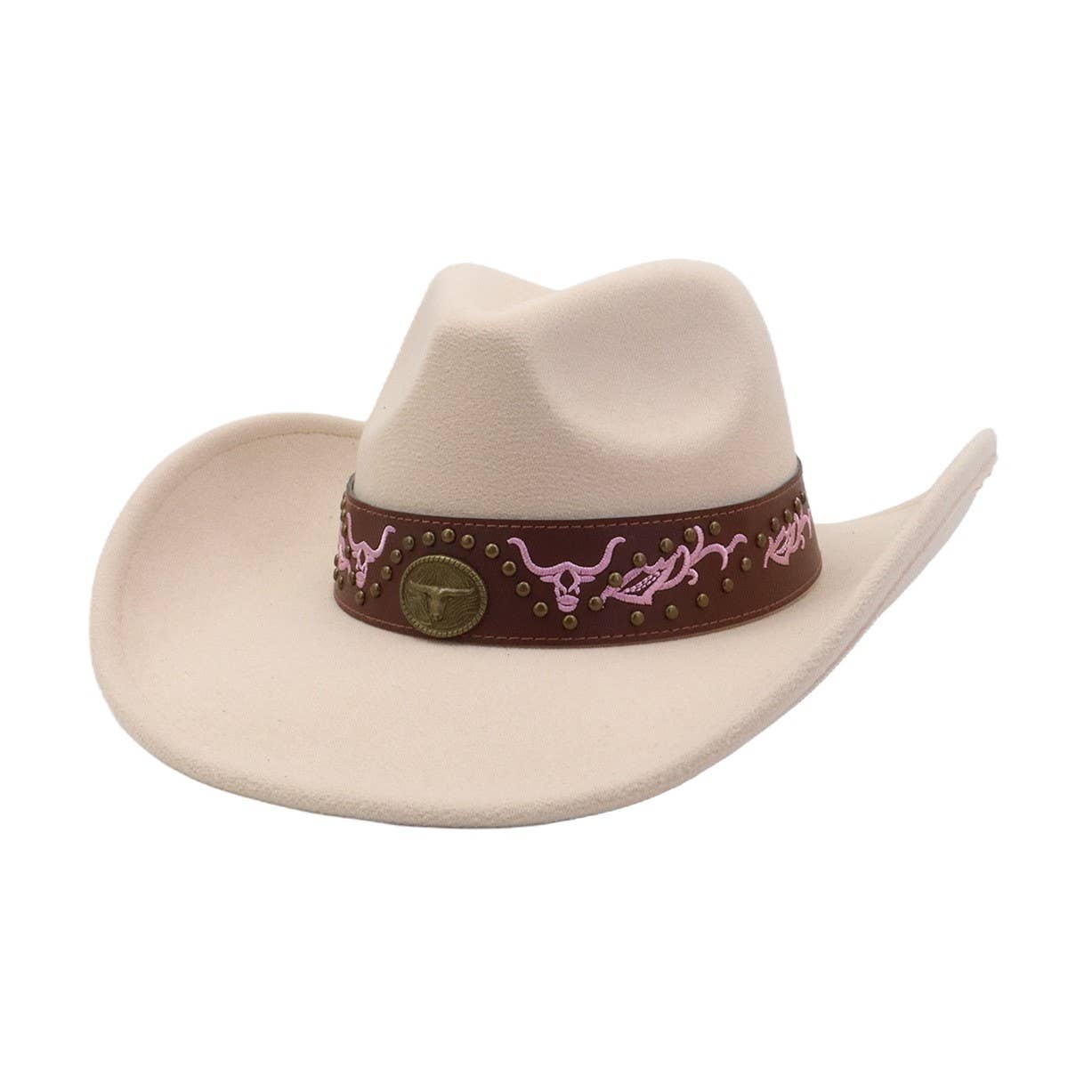 Men & Women Felt Fedora Hat Ethnic Cowboy_CWAH04451