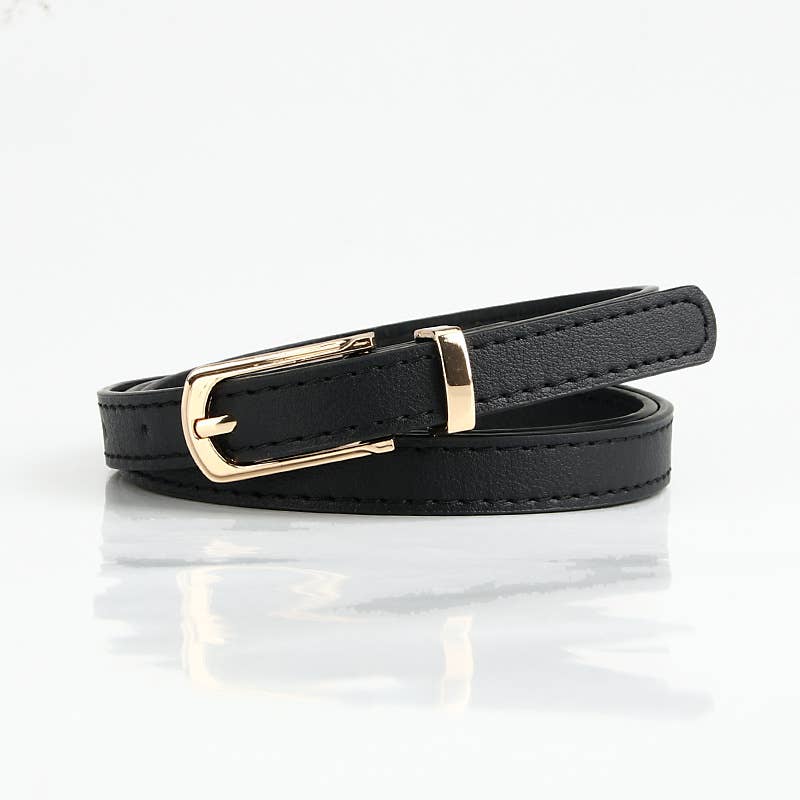 Multi-color alloy pin buckle thin waist belt